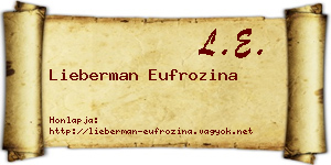 Lieberman Eufrozina névjegykártya