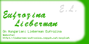 eufrozina lieberman business card